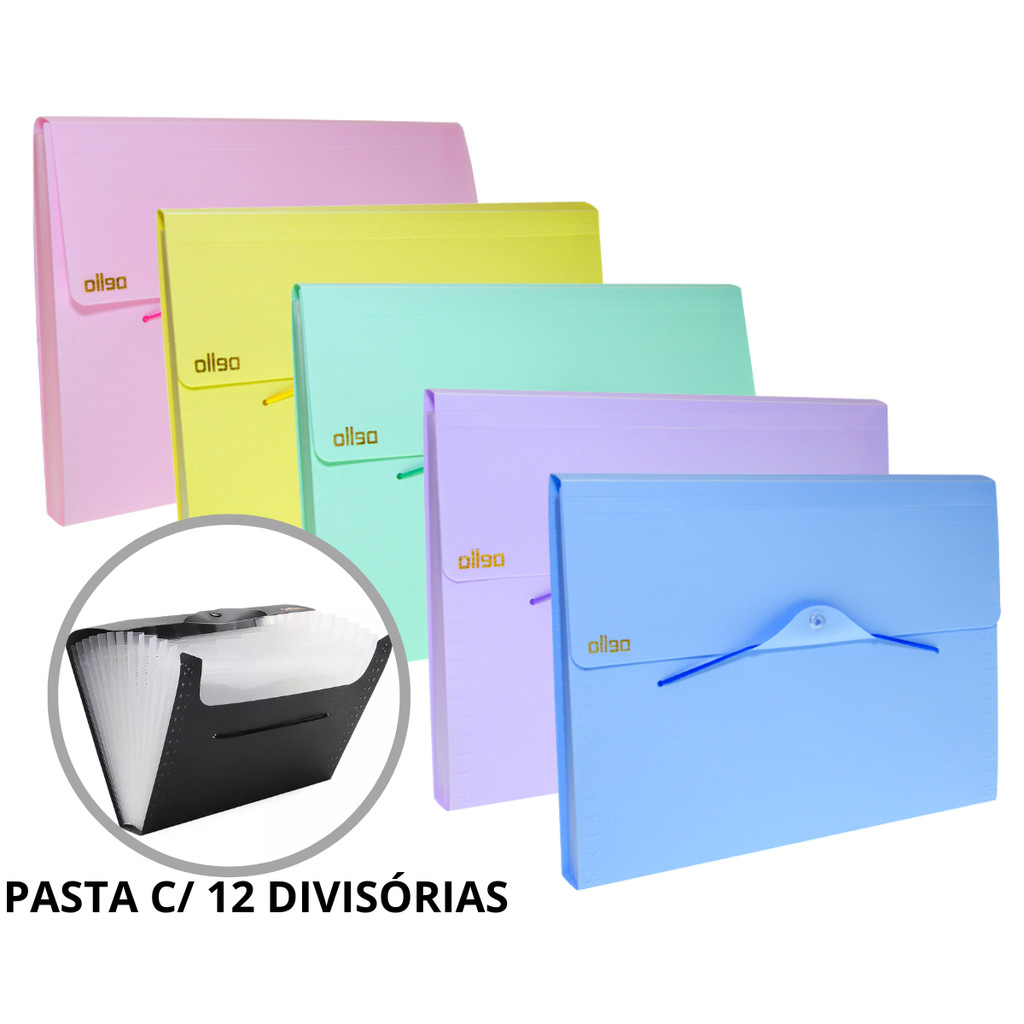 Pasta Sanfonada 12 Divisórias A4 Serena – Dello