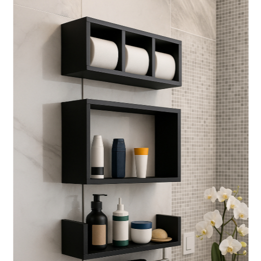 Kit 3 Nichos triplos Prateleiras para Banheiro Org