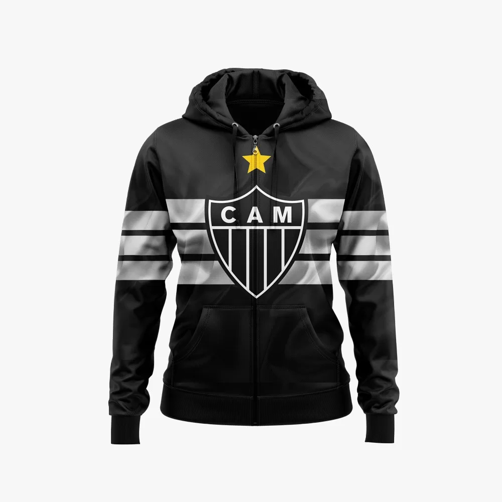 Moletom Blusa Masculina 100% Poliéster  Canguru Atlético Mineiro Outono