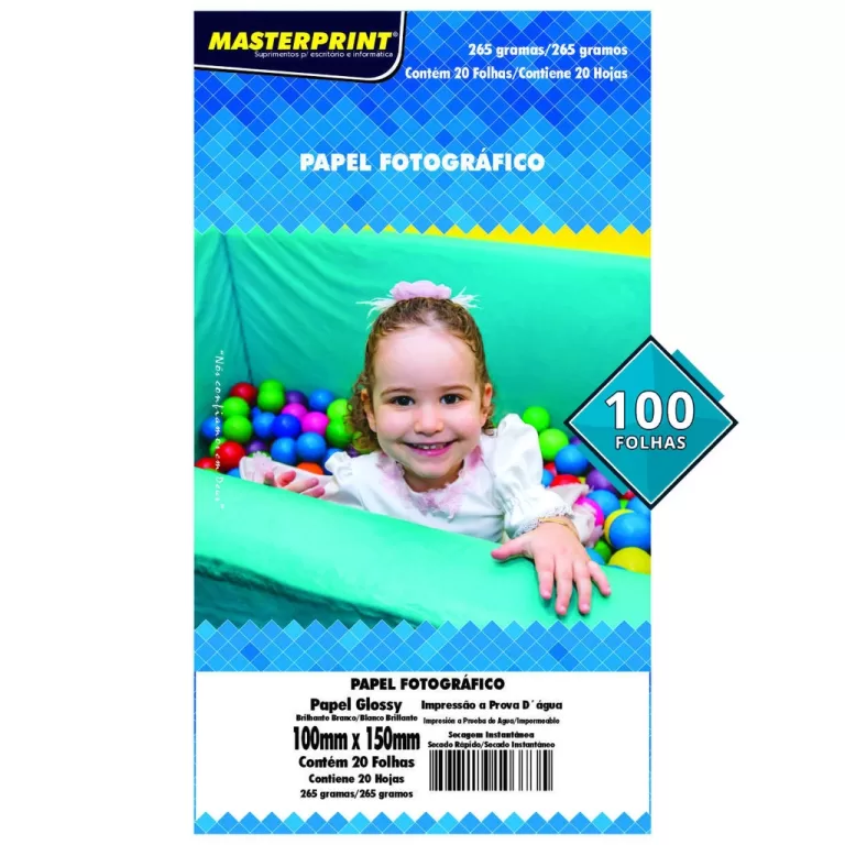 Papel 10×15 A6 265g Fotográfico Glossy Branc