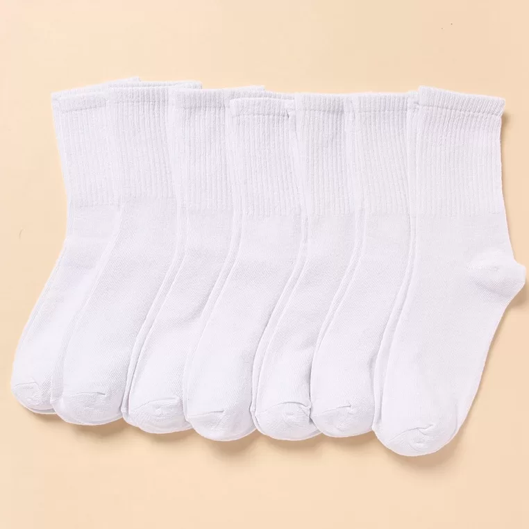 Kit 10 Pares de Meia Branca Adulto Cano Longo Masc