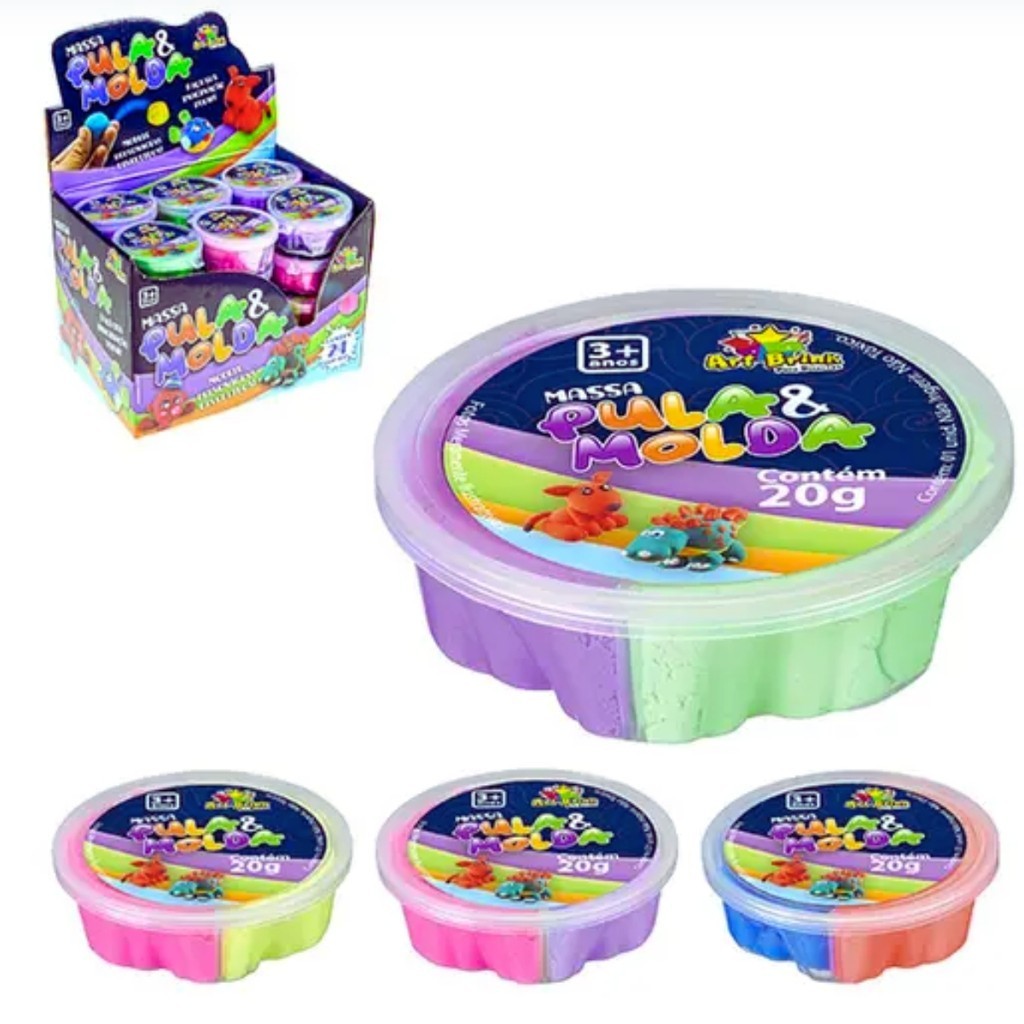 Kit Slime 2 Pula e Molda Crie Esculturas Não Gruda Não Suja