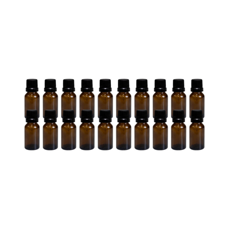 Kit 20 Frascos De Vidro Âmbar 10ml Com Gotejador 