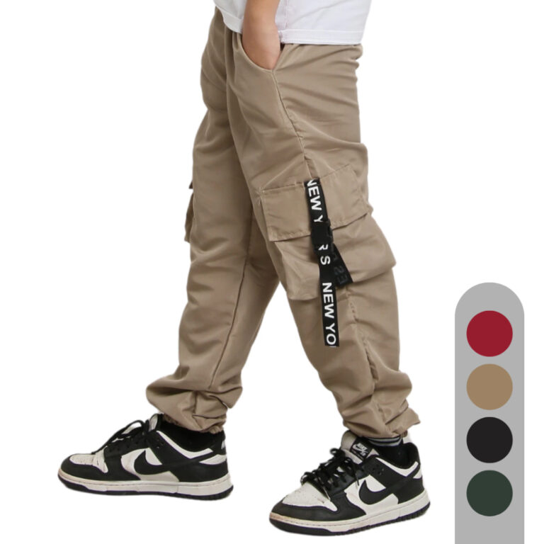 Calça com Bolsos Cargo Masculina Infantil Menino 