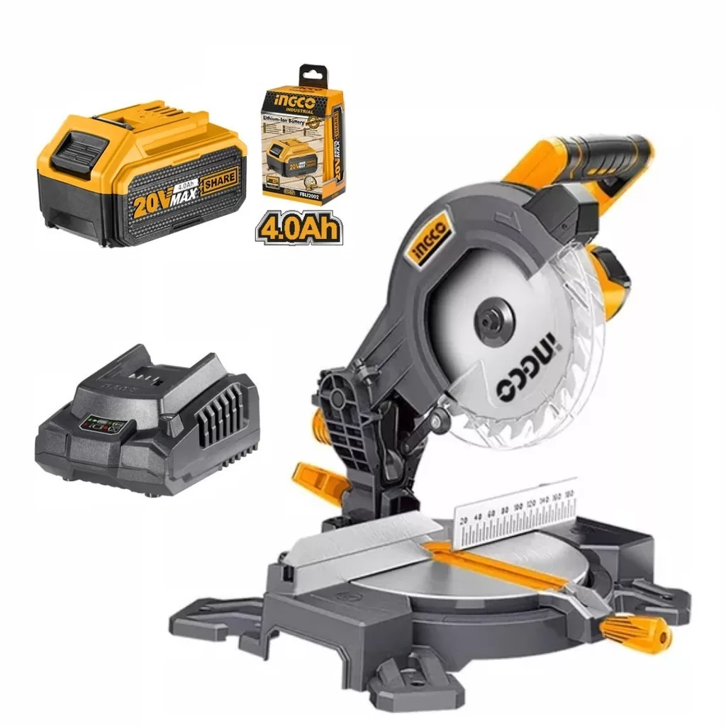 Serra Meia Esquadria 8.1/4 Bateria 20V INGCO com 2 Baterias + Carregador