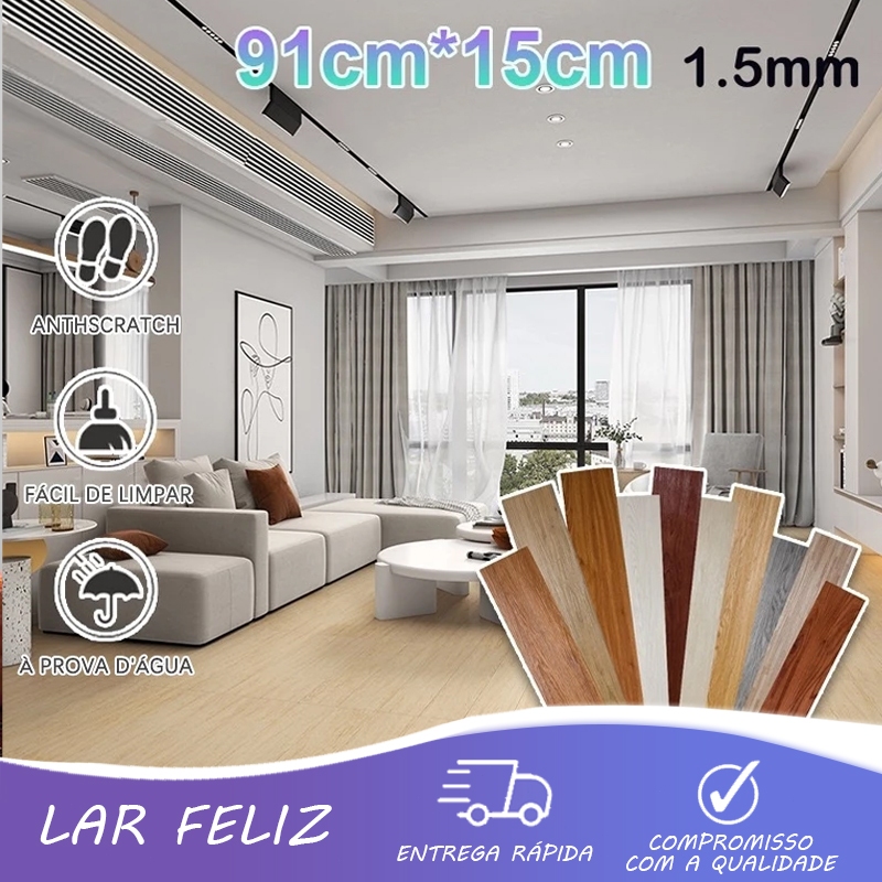 36 PCS Piso Vinílico 5Autocolante Adesivo Madeira Régua Lavável-Várias cores para escolher