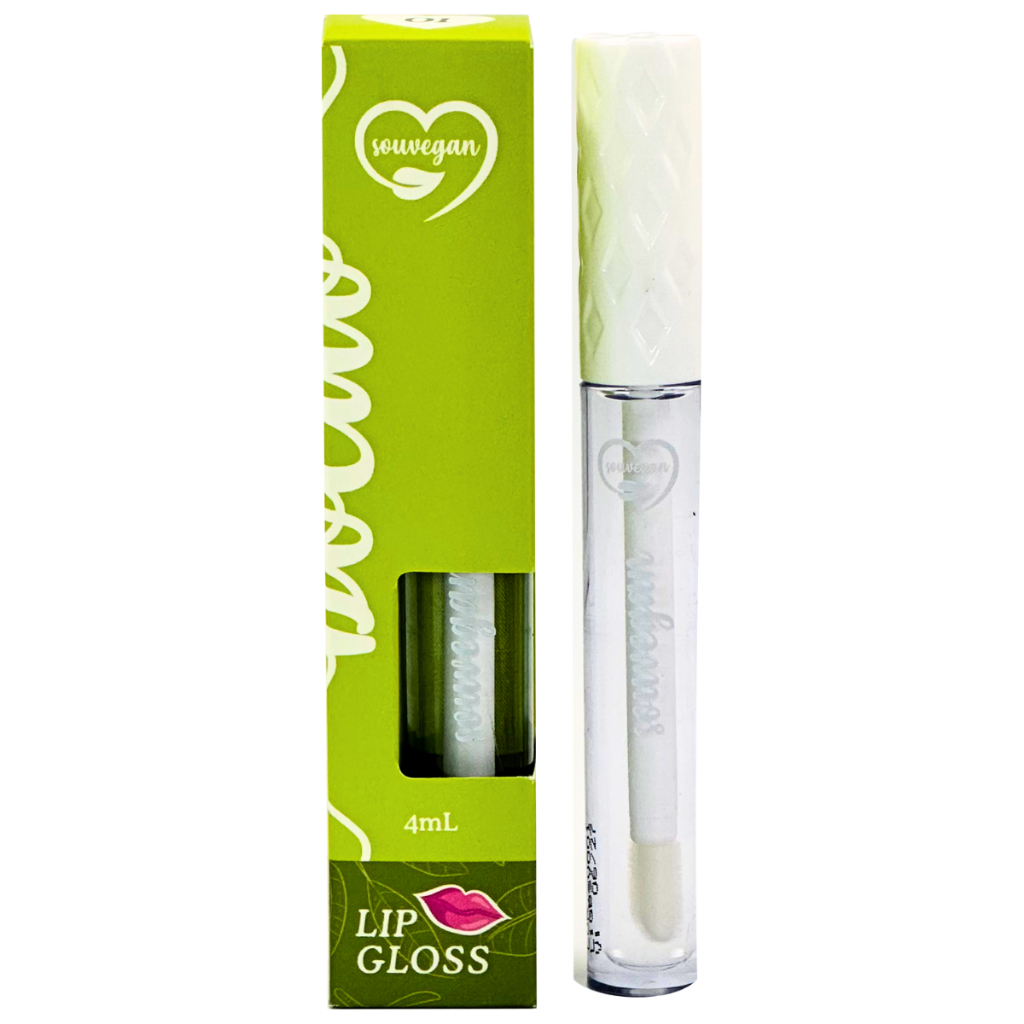 Lip Gloss Bocão Transparente Souvegan Lançamento 100% Vegano Brilho Labial Aumento nos Lábios