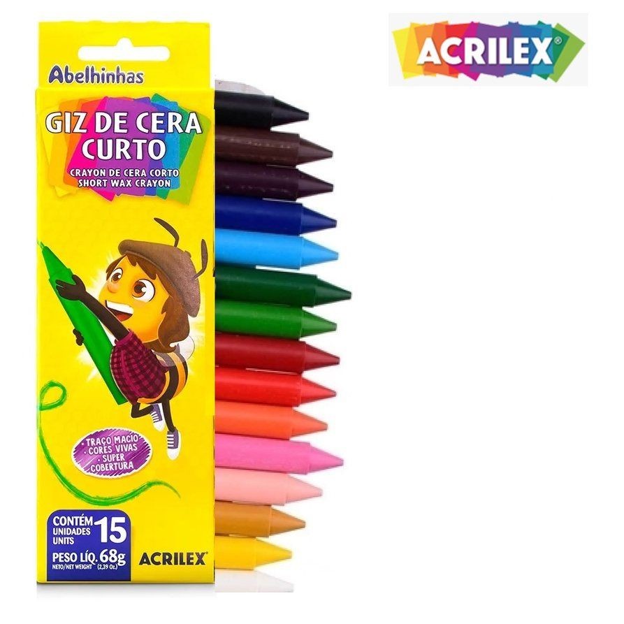 Giz de Cera Curto – 15 cores