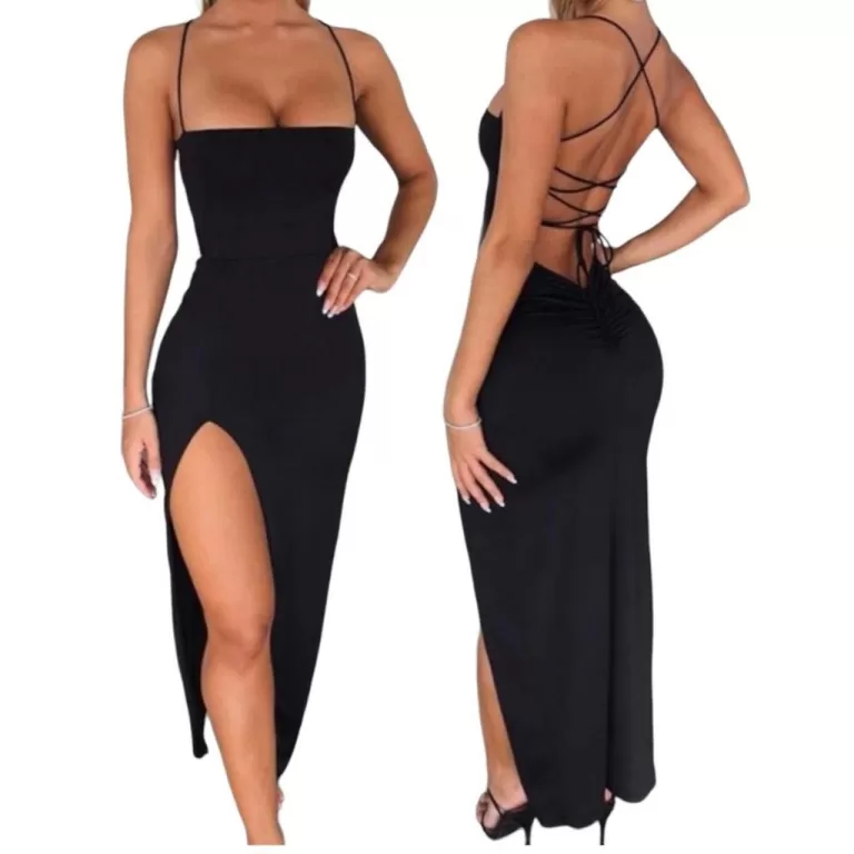 Vestido Longo Suplex Fenda na frente Empina Detalh