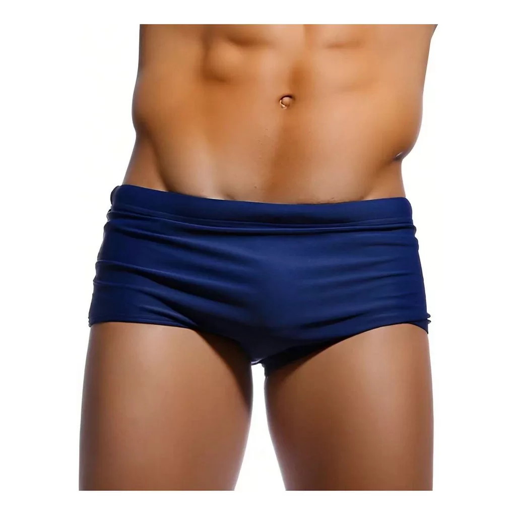 Sunga Boxer Masculina Praia Slim Fitness Preta Azul Marinho