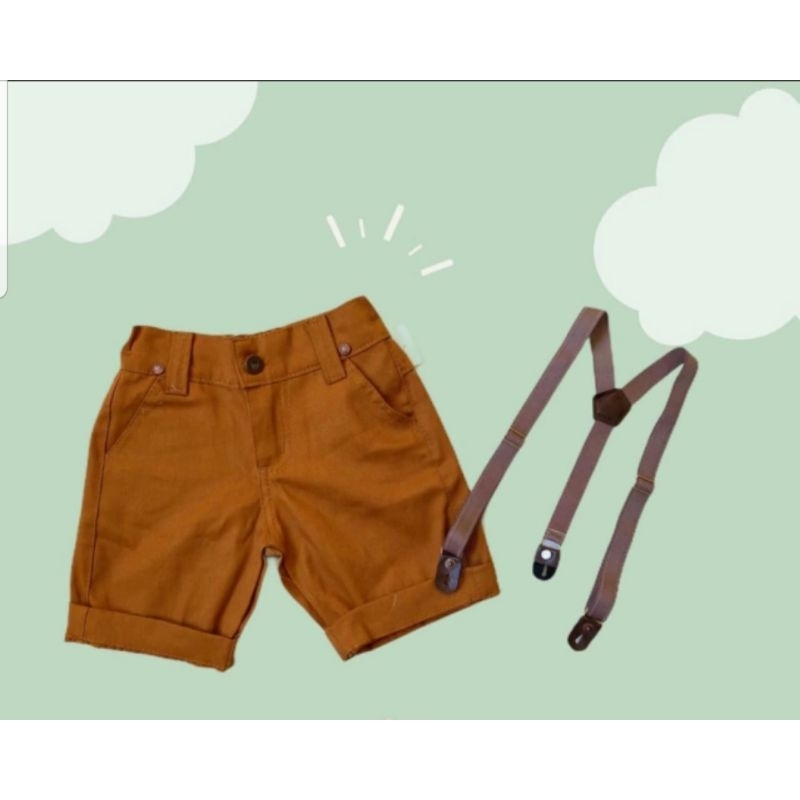 bermuda social infantil marrom tam 2.3 anos