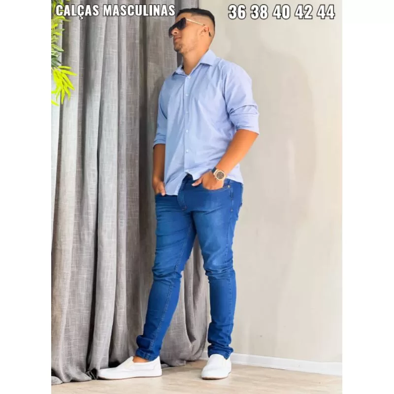 Calça jeans Masculina com lycra Skinny