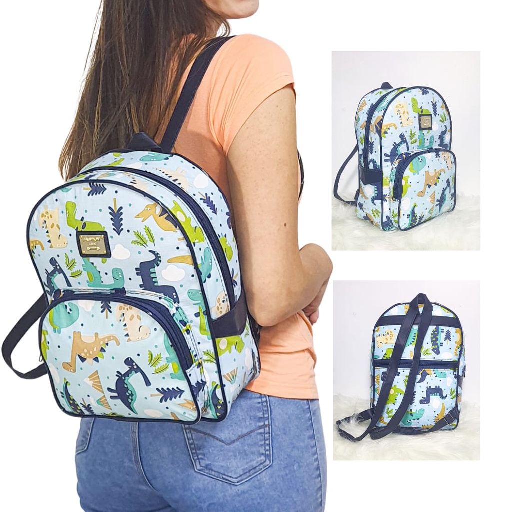 Mochila Maternidade Dinossauro Para Passeio Escola Creche Menina ou Menino