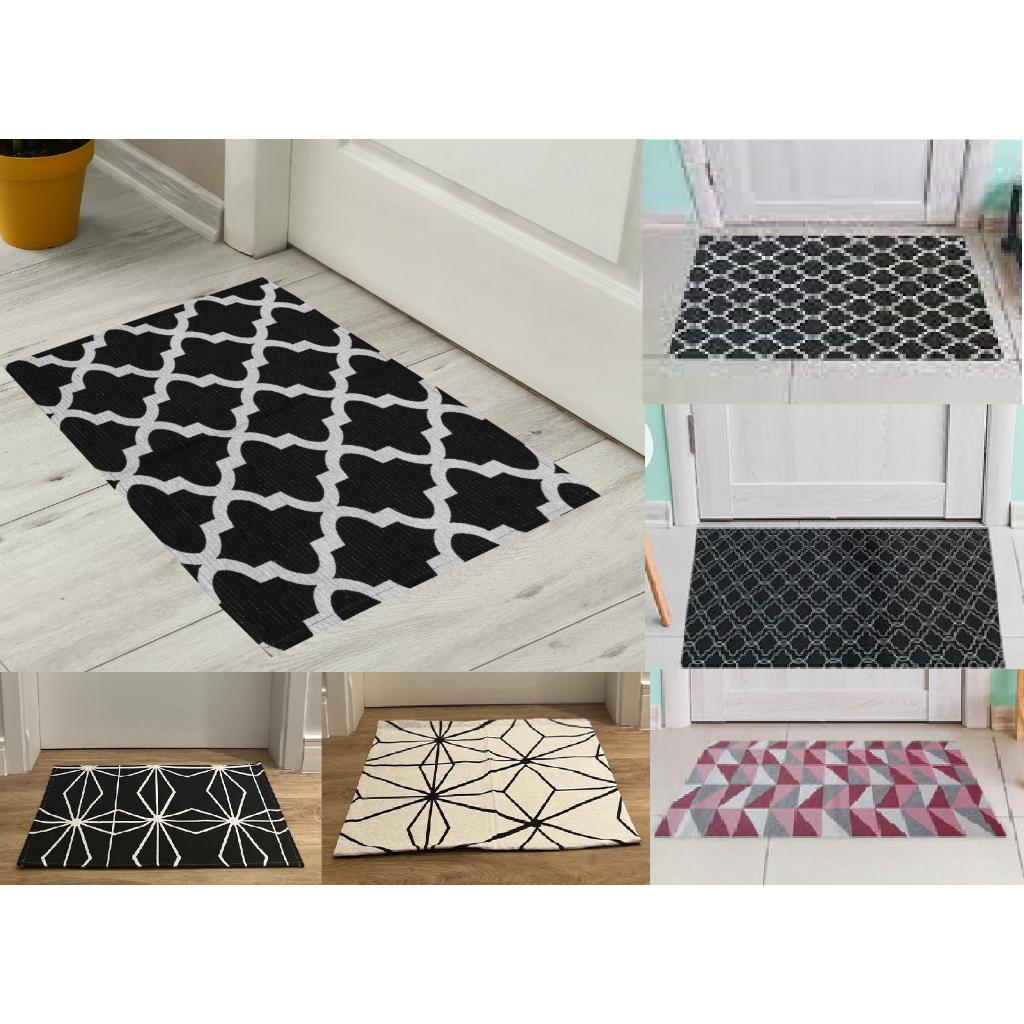 Kit  5 Tapete Estampas Variadas de Porta Capacho 65×37 cm Jacquard Antiderrapante