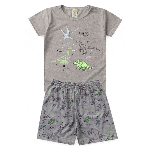 Pijama Infantil Masculino Verão Dinossauros ̵