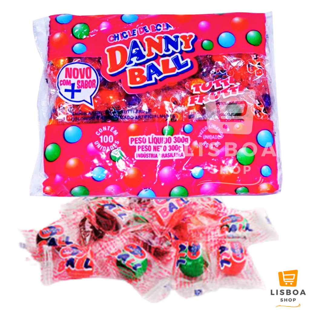 Chiclete De Bolinha Danny Ball Pacote 300g C/100un