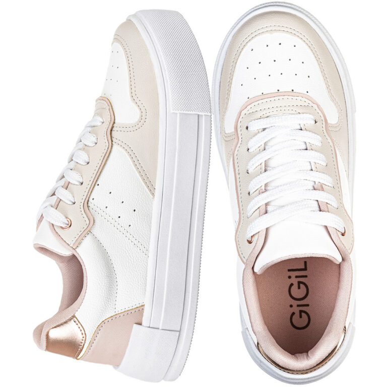 Tenis Casual Branco Feminino Retrocore Com Recorte