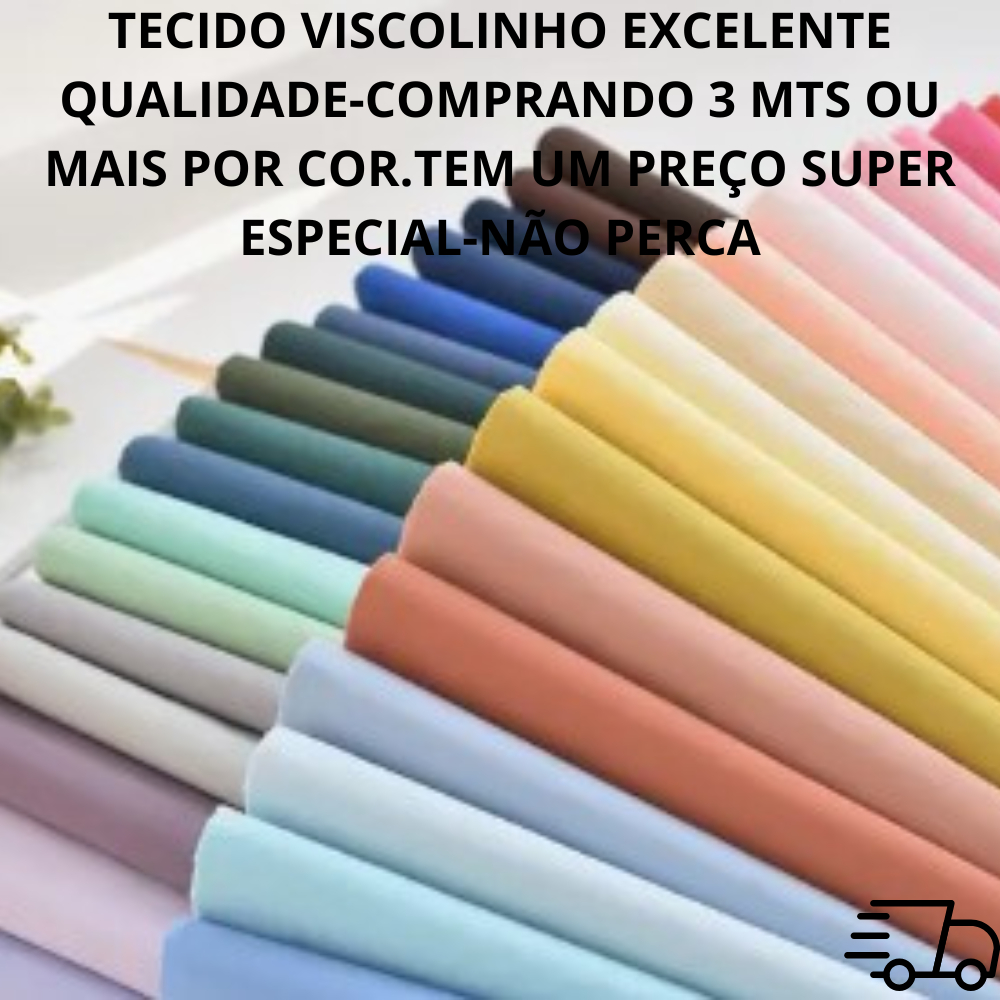 Tecido Viscolinho liso 100% Viscose Varias cores- 2 Mts, 3 Mts e 5 mts Largura 1,50 cm- Alta quali