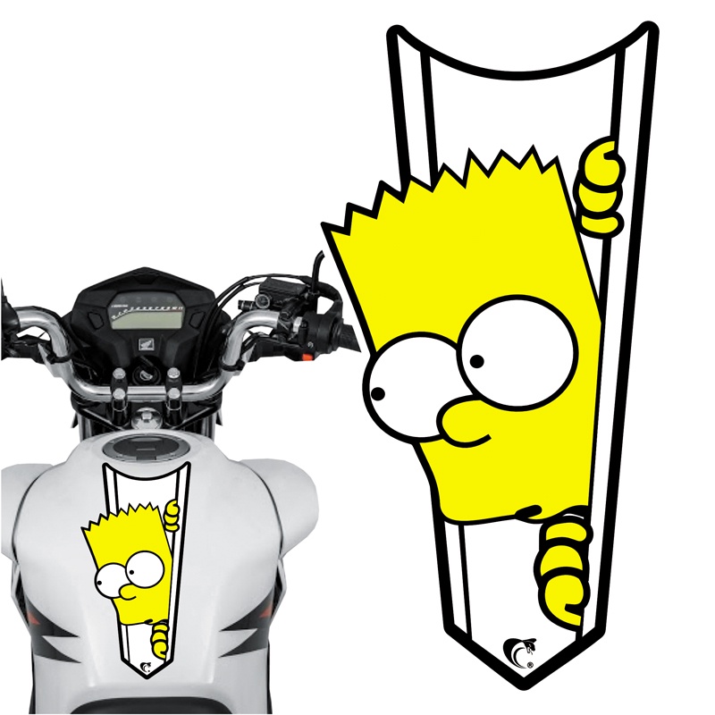 Adesivo Faixa Gravata sem resina BART SIMPSON Branco