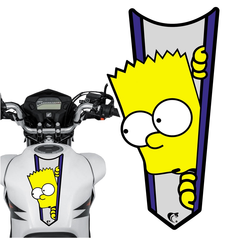 Adesivo Faixa Gravata sem resina BART SIMPSON Azul