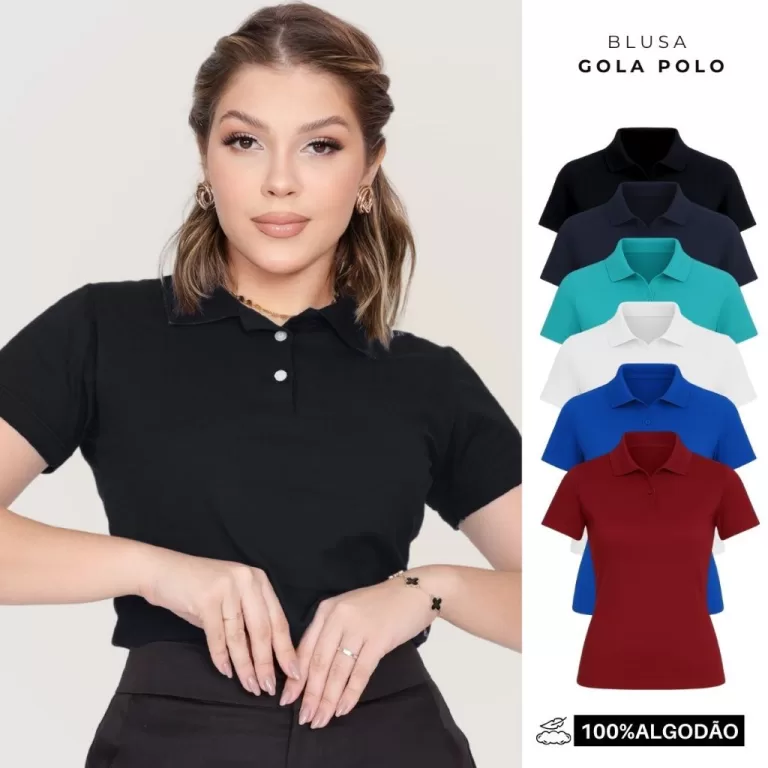 Camisa Gola Polo Social Camiseta Trabalho Uniforme