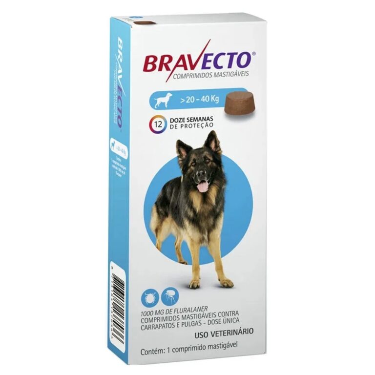 Antipulgas Bravecto 20 A 40 Kg 1000mg 1 comprimido