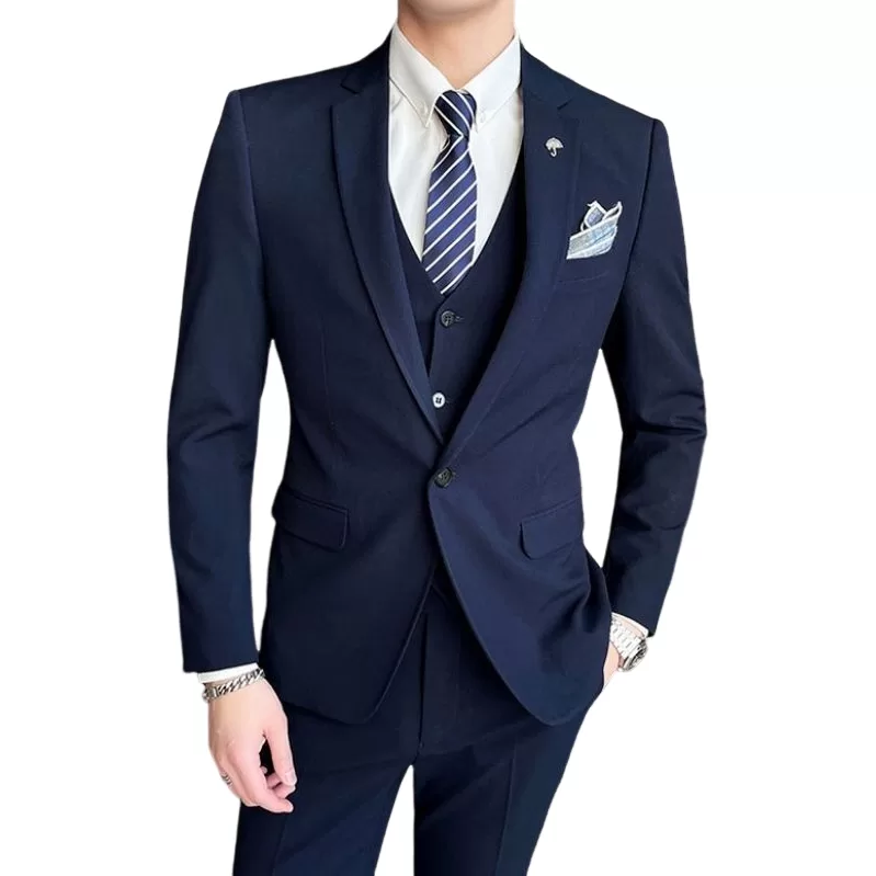 Terno Masculino Completo com Paletó, Calça e Colete Premium Slim Social