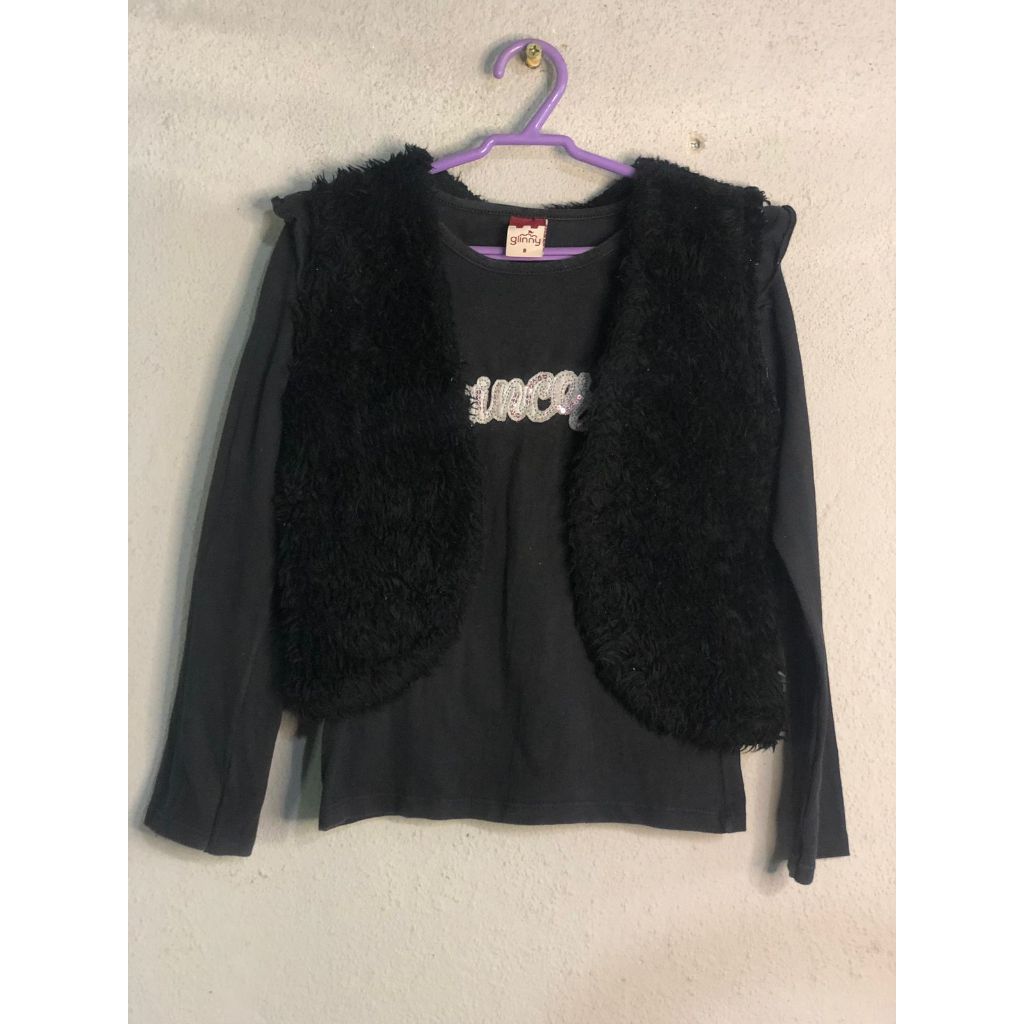 blusa de frio 2 pele e colete de pêlinho, 8 (brechó, bazar, usado, desapegos, garimpo)
