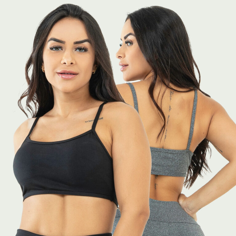 Kit 2 Top Alcinha Fitness Sem Bojo Feminino Academ