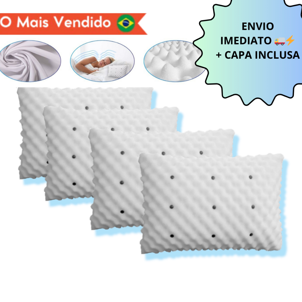 Travesseiro Magnético ALTO ORTOPEDICO Massageador Confortável Terapeutico Luxo