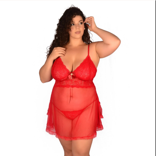 Camisola Plus Size Sensual Luxo: Conjunto Camisola