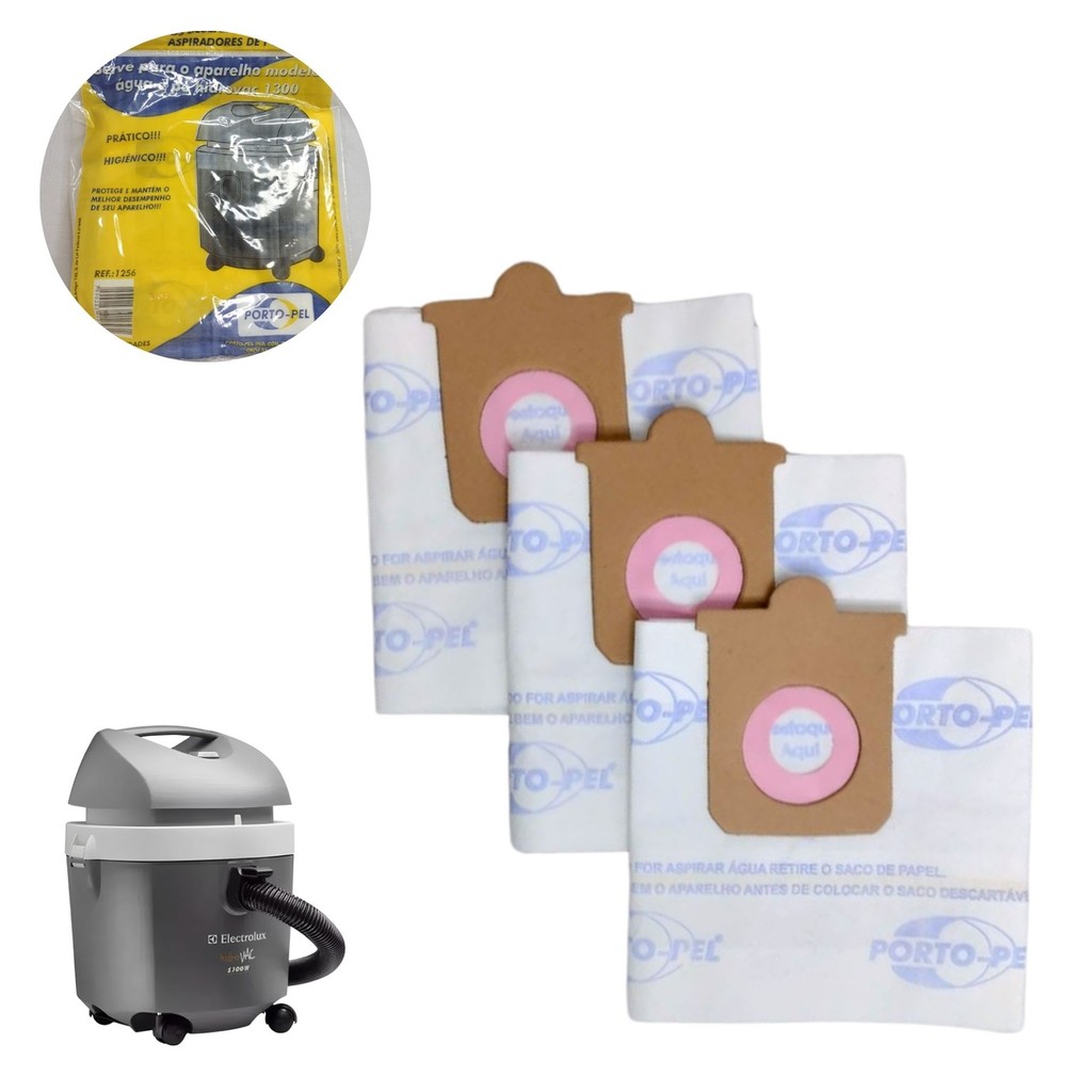 Saco Para Aspirador de Pó Electrolux Modelo Hidrovac 1300 COM 3 UND.