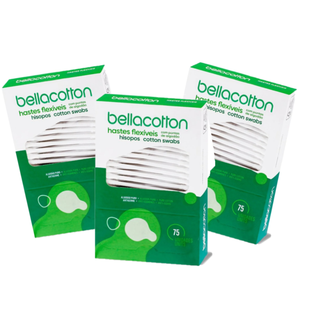 Cotonete Antigerme 75uni Bellacotton 3 Unidades