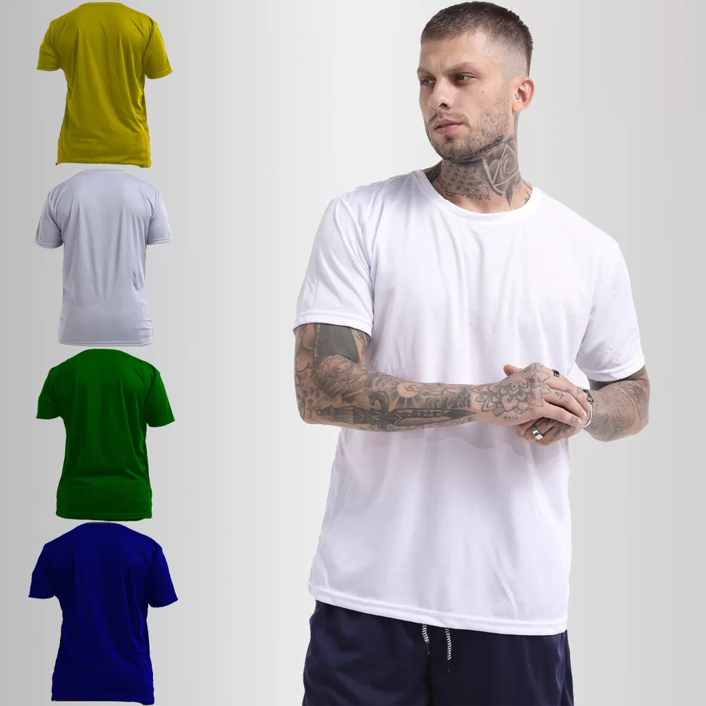 Kit 5 Camisas Basicas Masculina Dry Fit Academia Tradicional