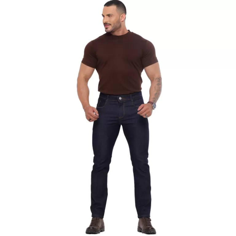 Calça Jeans Skinny Com Ziper Lycra Elastano Mascu