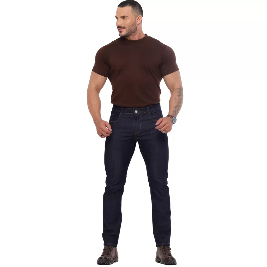 Calça Jeans Skinny Com Ziper Lycra Elastano Masculina Nova Tendencia