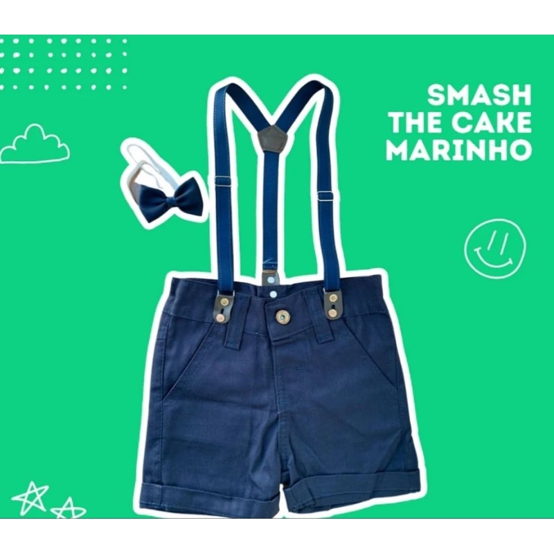 bermuda social infantil azul marinho tam 1.2 anos