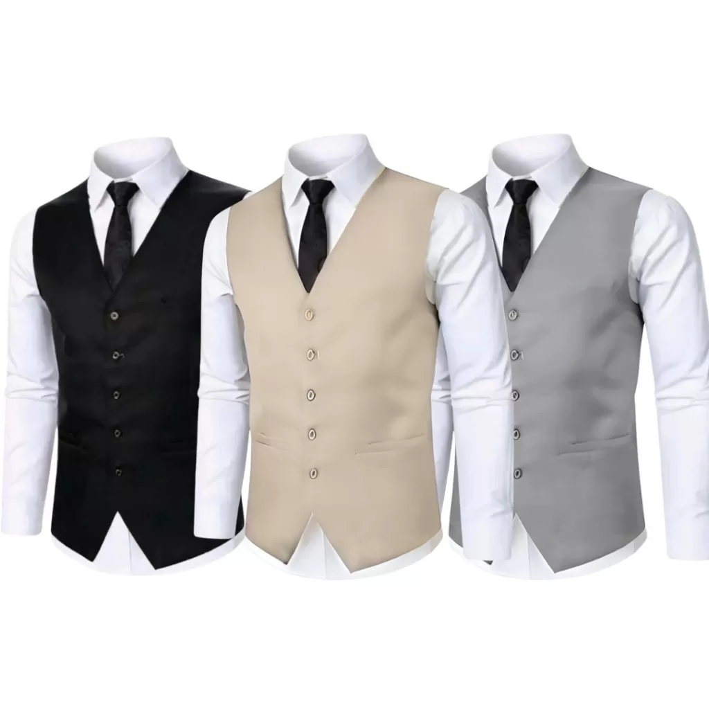 Kit 3 Coletes Social Alfaiataria Masculino Slim C/ 5 Botões – Envio Imediato