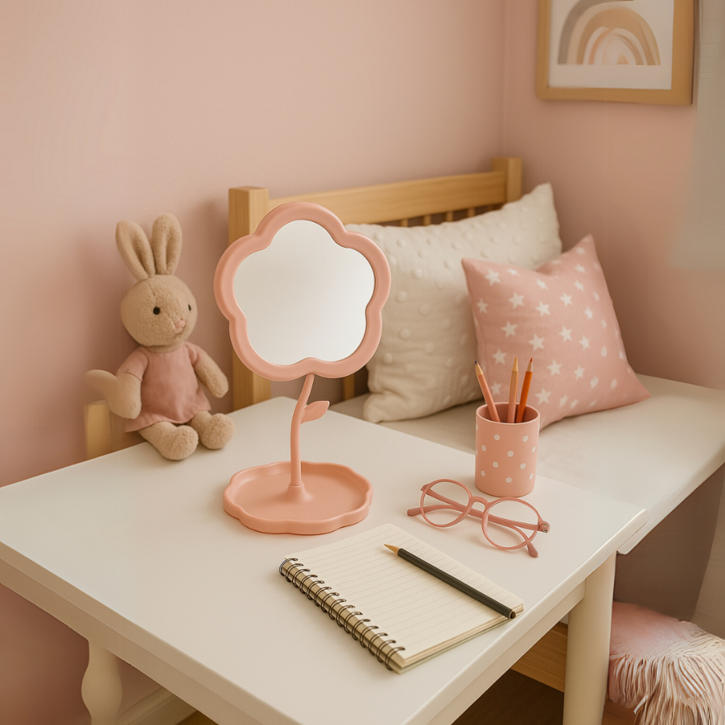 Espelho Infantil Porta Bijuteria Moderno Florzinha Decorativo