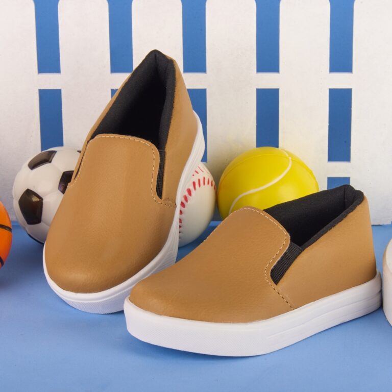Tênis Infantil Slip On Masculino Casual Caramelo 