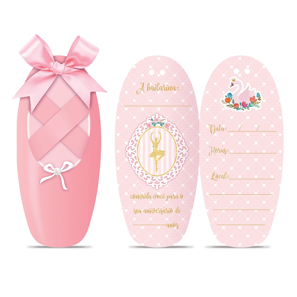 Convite Aniversário Bailarina 2018 Junco 8und