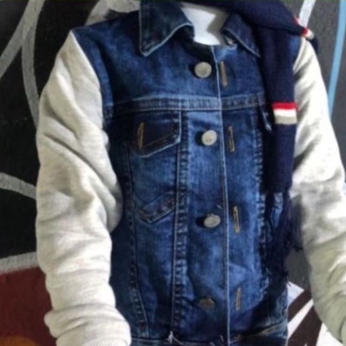 jaqueta jeans infantil com moleton