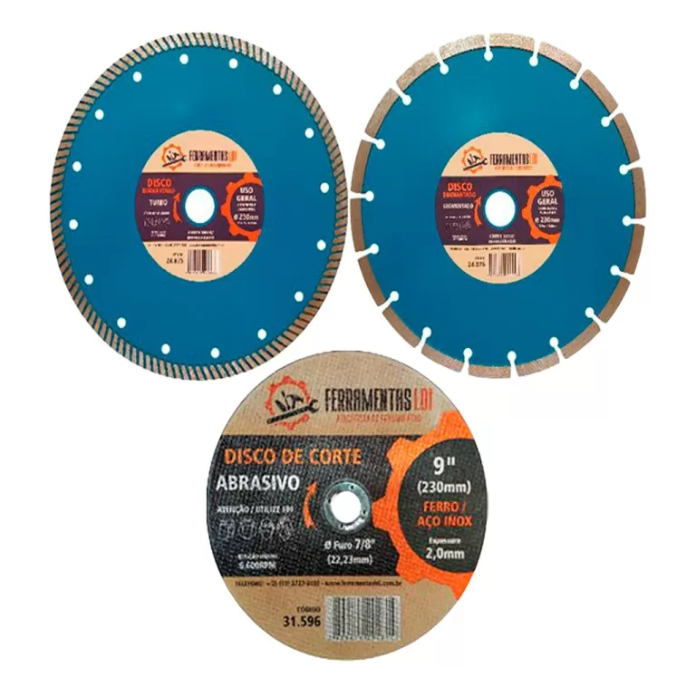Kit 2 Discos de Corte 230 X 20mm 1 Turbo + 1 Segme