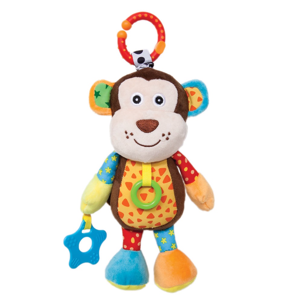 Macaquinho Treme-Treme de Pelúcia com Atividades Brinquedo infantil para Bebê – BUBA
