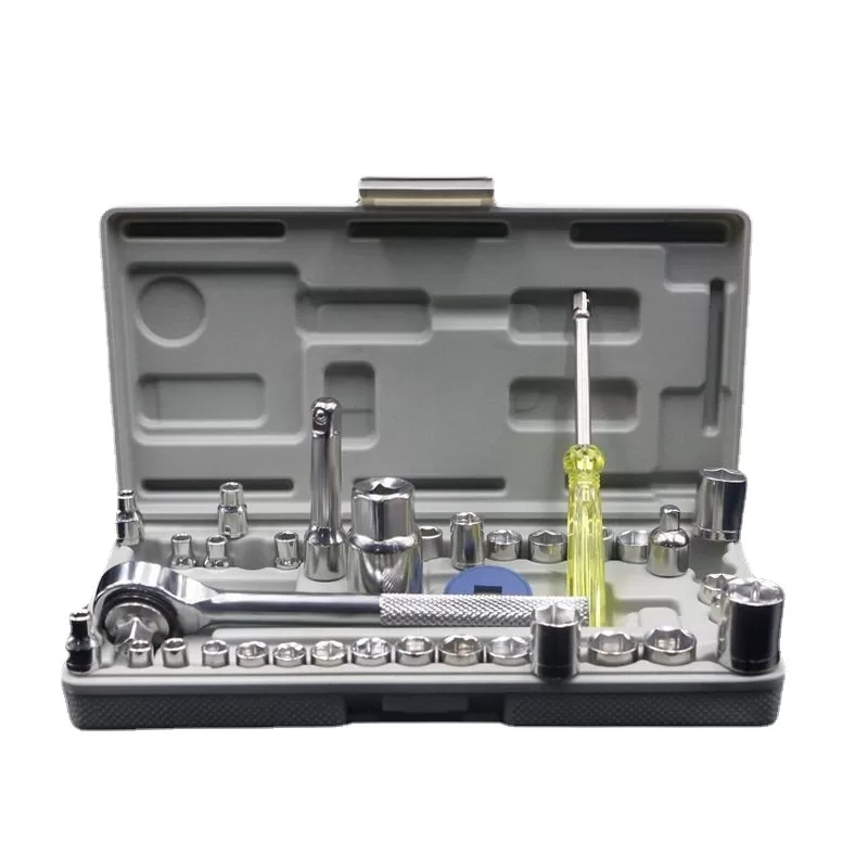 Jogo De Soquete Chave Catraca Reversível 1/4 – 40 Peças