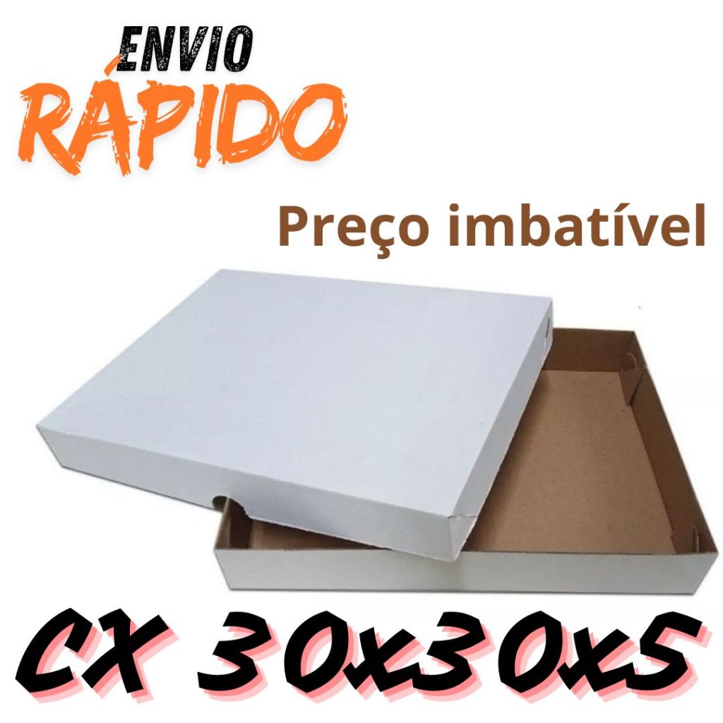 10 Caixa Quadrada 30x30x5 (Branca)