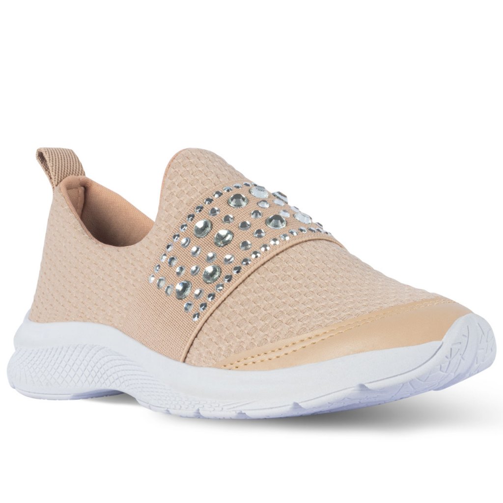 Tenis Meia Feminino Confortável Com Strass Brilho Leve E Macia Calce Fácil Promoção