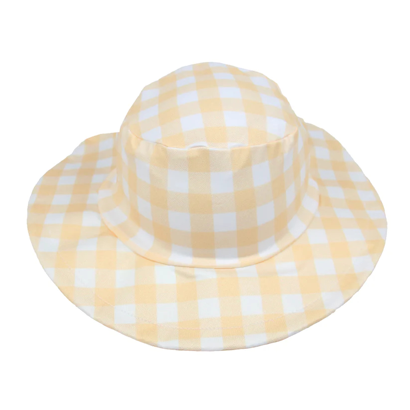 Chapéu Bebê Xadrez Laranja MiniBoo Proteção Solar 50+