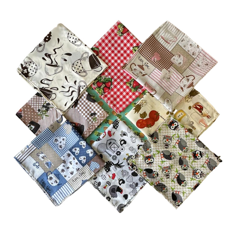 Kit Toalha de Chá com 4 Peças 70cm x 70cm