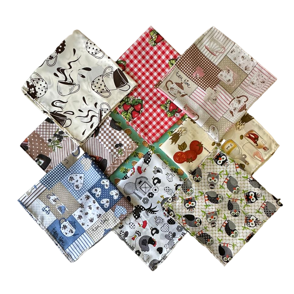 Kit Toalha de Chá com 4 Peças 70cm x 70cm